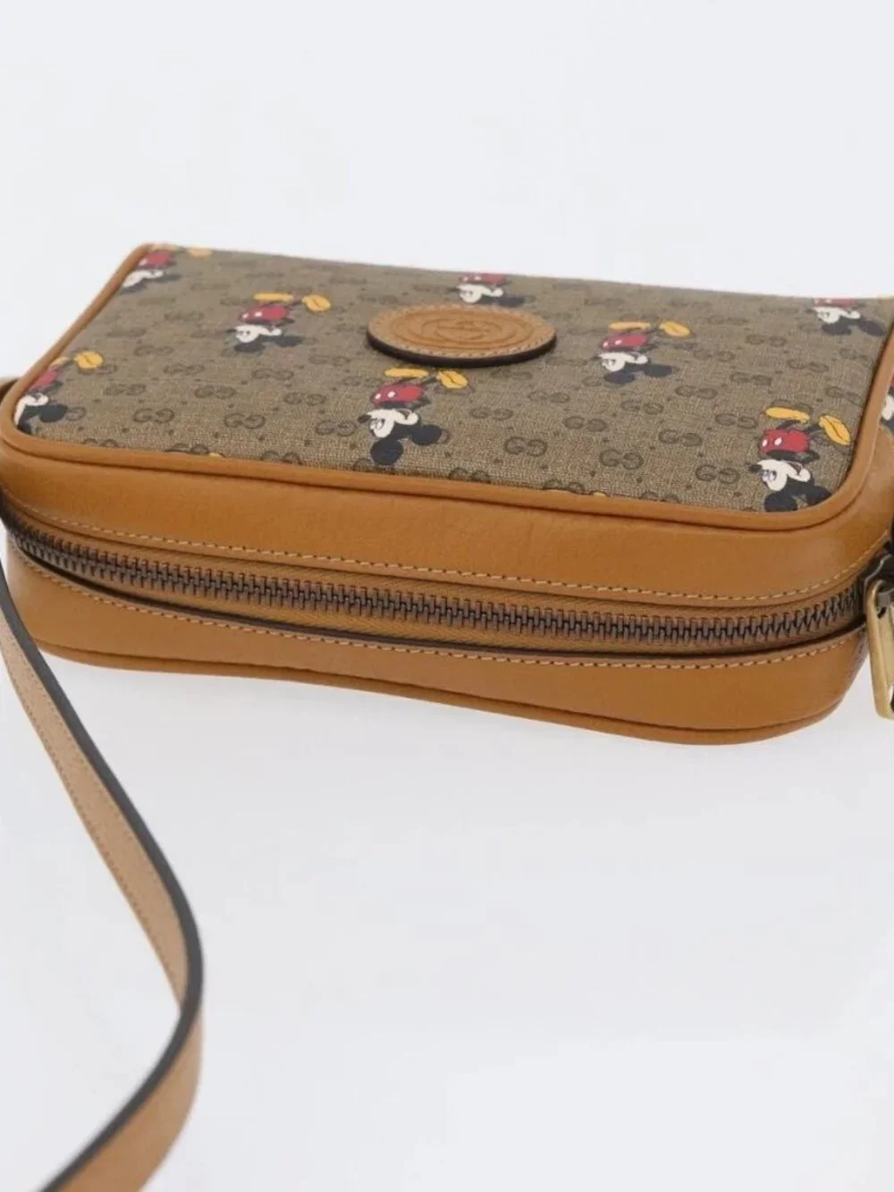 GUCCI Micro GG Supreme Disney Shoulder Bag PVC Beige Gold 602536 Auth 171854SAM